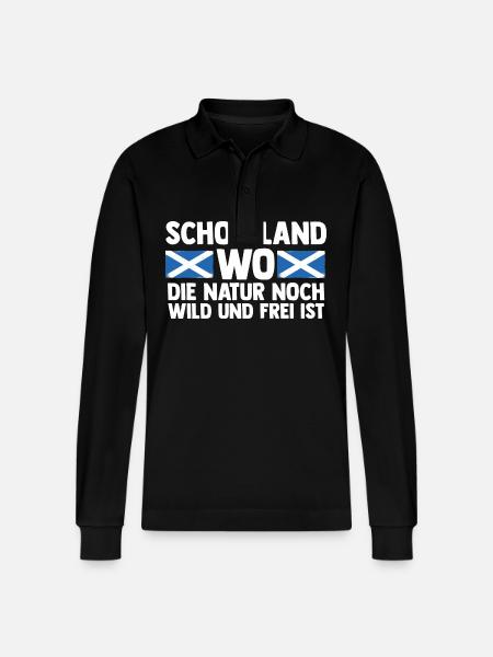 Scots Scottish Scotland - Stanley/Stella Organic Unisex Long-Sleeved Polo Shirt Prepster - black