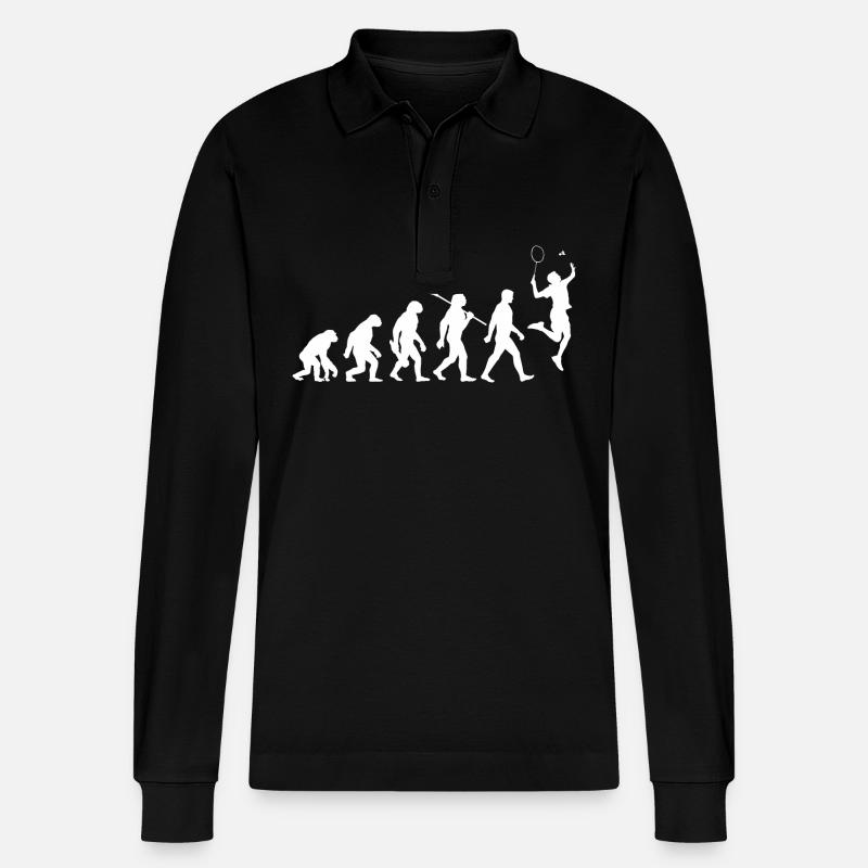 Evolution - Badminton - Sport - Polo à manches longues bio PREPSTER Stanley/Stella Unisexe - noir