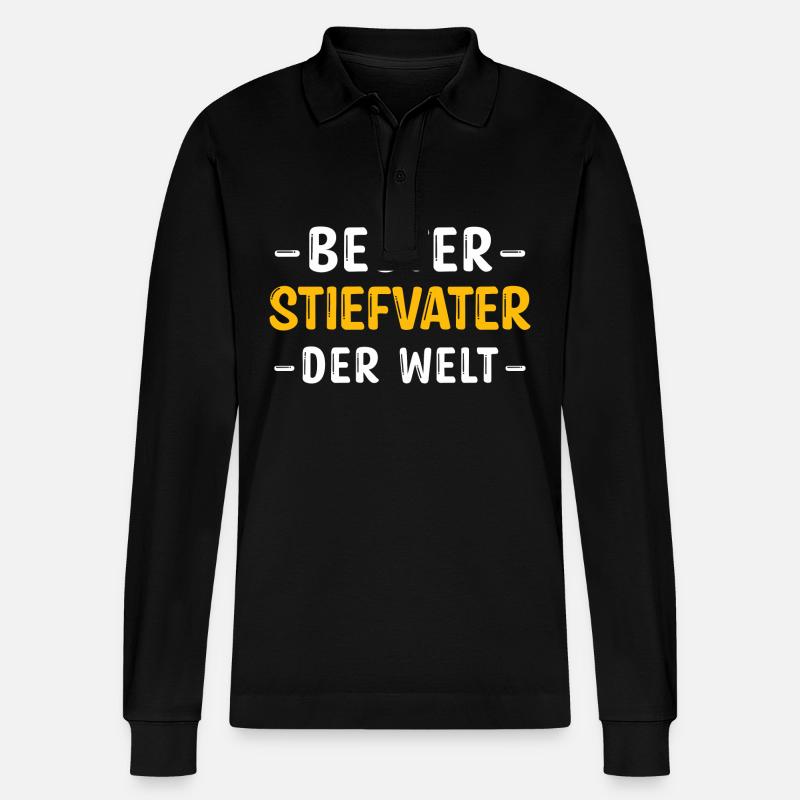 Bester Siefvater - Stanley/Stella Unisex Bio-Langarm-Poloshirt Prepster - Schwarz