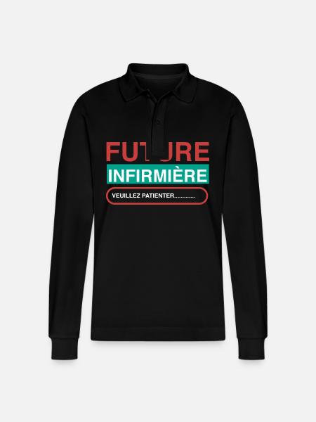 Future Nurse - Stanley/Stella Organic Unisex Long-Sleeved Polo Shirt Prepster - black