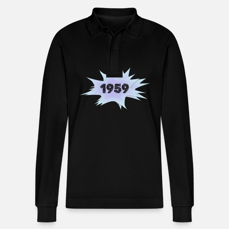 1959 - Stanley/Stella Unisex Bio-Langarm-Poloshirt Prepster - Schwarz