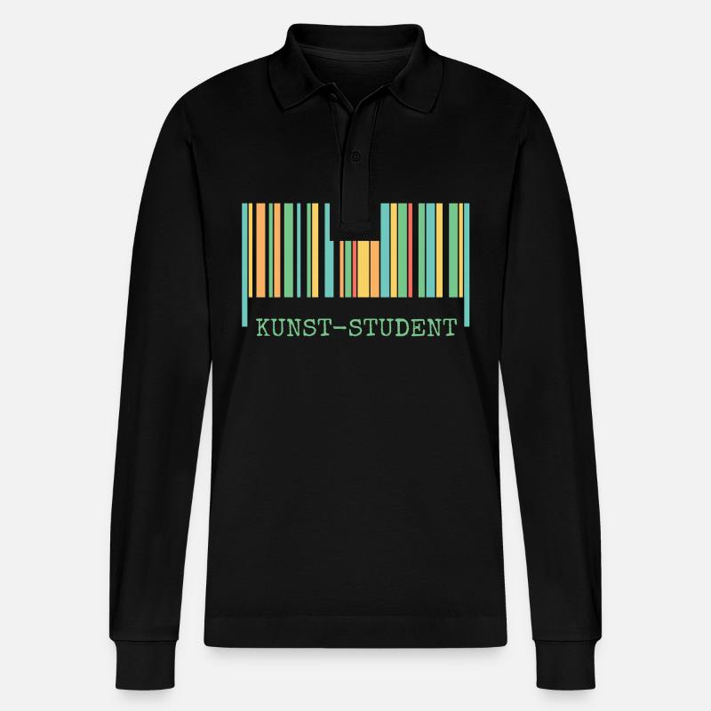 Kunststudent als Kunst - Stanley/Stella Unisex Bio-Langarm-Poloshirt Prepster - Schwarz