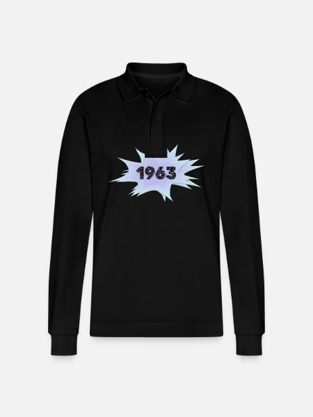 1963 - Stanley/Stella Organic Unisex Long-Sleeved Polo Shirt Prepster - black