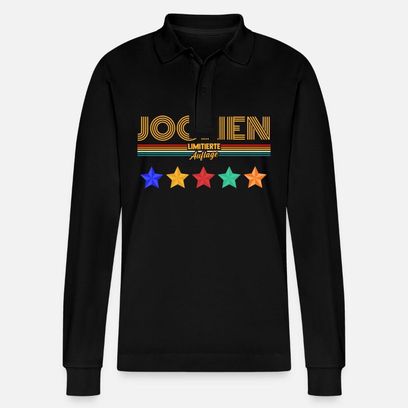 Jochen - Stanley/Stella Unisex Bio-Langarm-Poloshirt Prepster - Schwarz