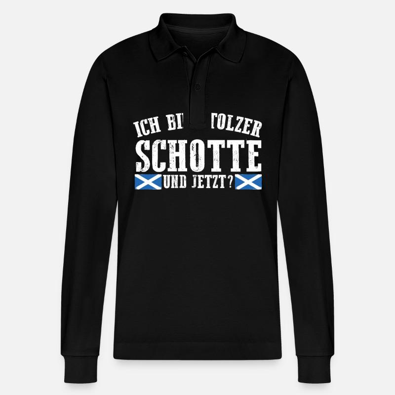 Schotten Schottisch Schottland - Stanley/Stella Unisex Bio-Langarm-Poloshirt Prepster - Schwarz