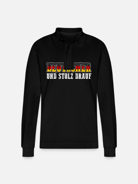 German German Germany - Stanley/Stella Organic Unisex Long-Sleeved Polo Shirt Prepster - black