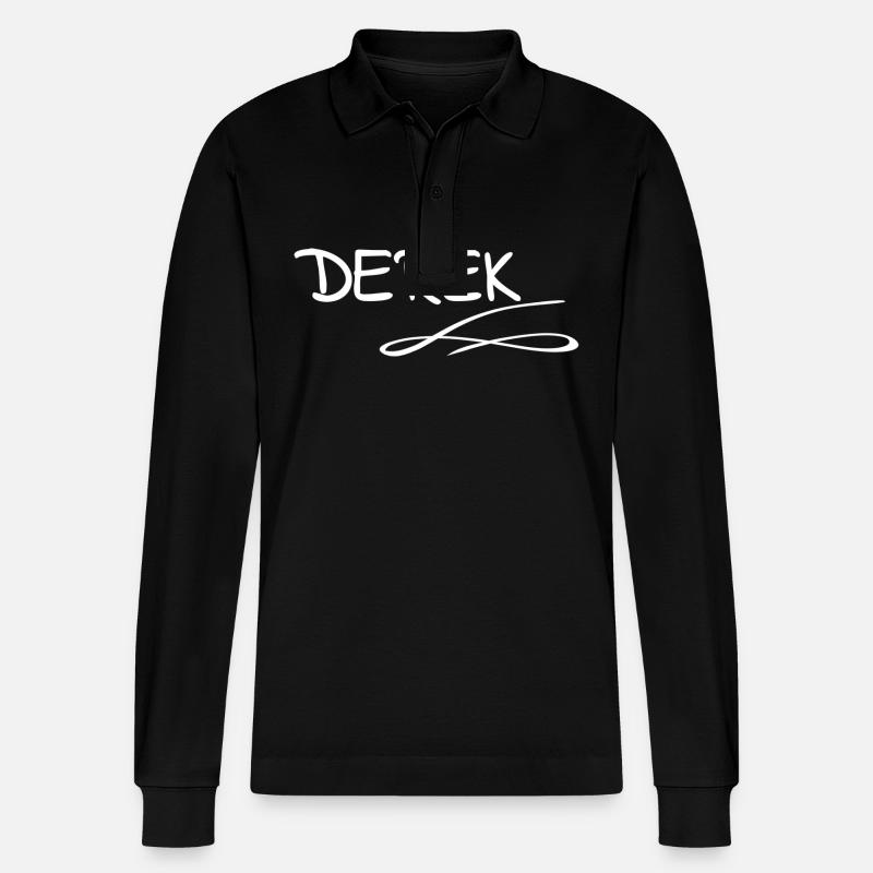 Vorname Derek - Stanley/Stella Unisex Bio-Langarm-Poloshirt Prepster - Schwarz