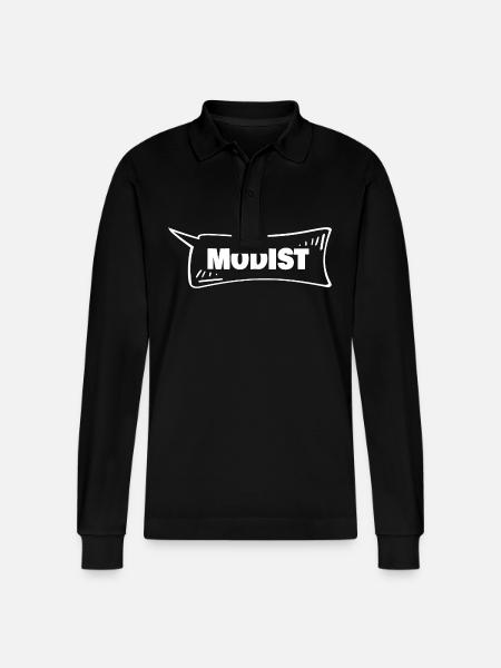 Speech Bubble Modist - Stanley/Stella Organic Unisex Long-Sleeved Polo Shirt Prepster - black