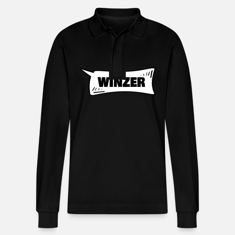 Sprechblase Winzer - Stanley/Stella Unisex Bio-Langarm-Poloshirt Prepster - Schwarz