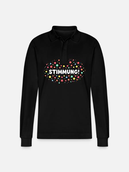 Konfetti Stimmung Karneval Fasching - Stanley/Stella Unisex Bio-Langarm-Poloshirt Prepster - Schwarz