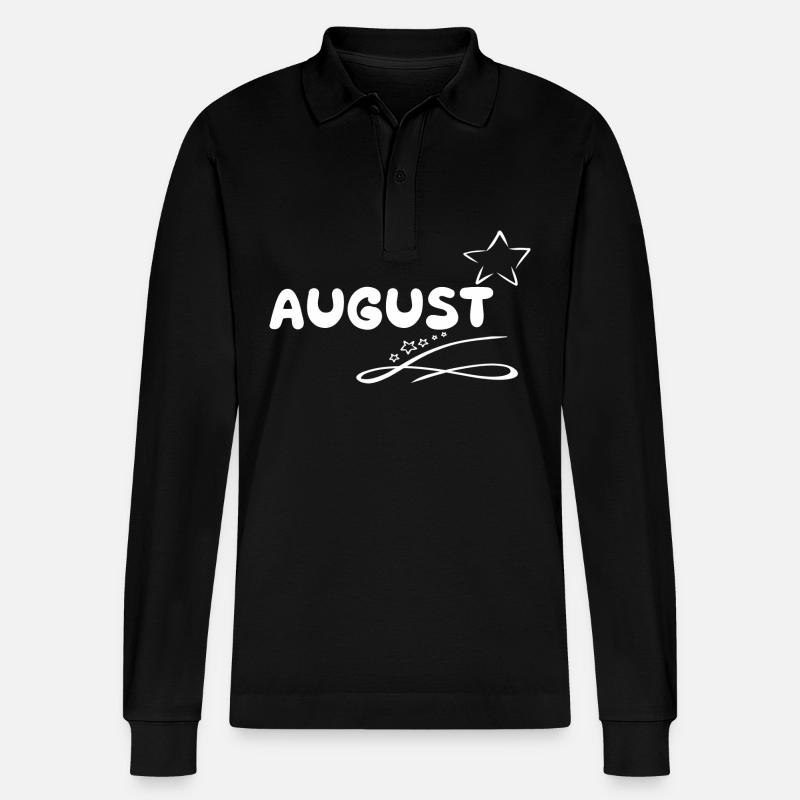 August - Stanley/Stella Unisex Bio-Langarm-Poloshirt Prepster - Schwarz