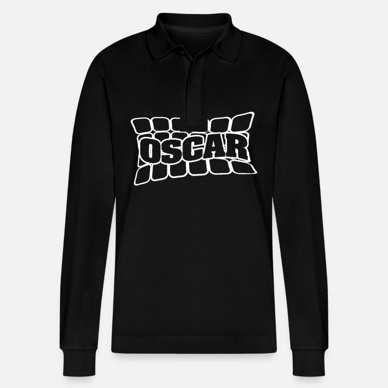 Name Oscar - Stanley/Stella Unisex Bio-Langarm-Poloshirt Prepster - Schwarz