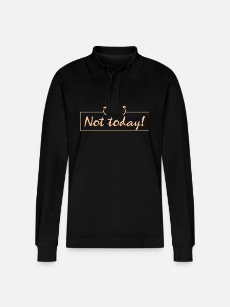Nope not today - Stanley/Stella Unisex Bio-Langarm-Poloshirt Prepster - Schwarz