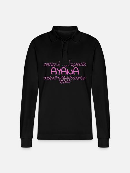 First name Ayana - Stanley/Stella Organic Unisex Long-Sleeved Polo Shirt Prepster - black