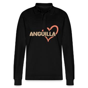 Anguilla Anguilla - Polo à manches longues bio PREPSTER Stanley/Stella Unisexe - noir - Devant - Anna (173cm) & Nico (186cm)