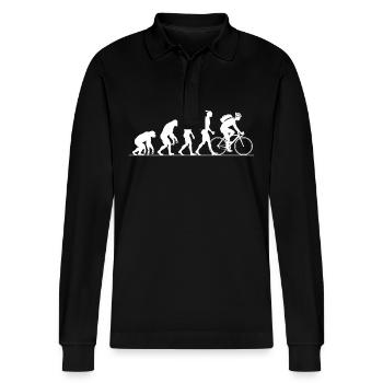 Evolution Radfahren Radfahren Biker Radfahren - Stanley/Stella Unisex Bio-Langarm-Poloshirt Prepster - Schwarz - Vorne - Anna (173cm) & Nico (186cm)
