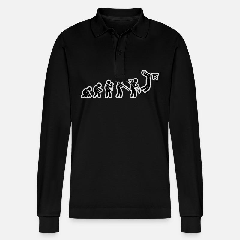 Evolution Basketball Black Grunge - Stanley/Stella Unisex Bio-Langarm-Poloshirt Prepster - Schwarz