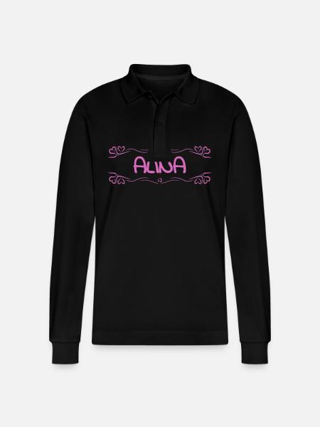 Geschenk für Alina - Stanley/Stella Unisex Bio-Langarm-Poloshirt Prepster - Schwarz