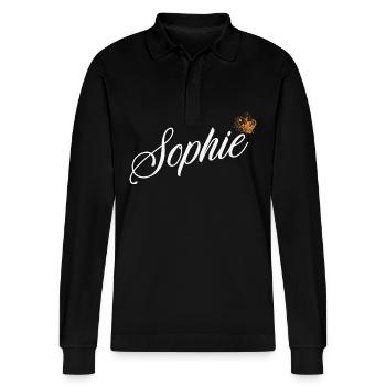 Sophie Nom pour Femme Enfants Bambins - Sophie - Polo à manches longues bio PREPSTER Stanley/Stella Unisexe - noir - Devant - Anna (173cm) & Nico (186cm)
