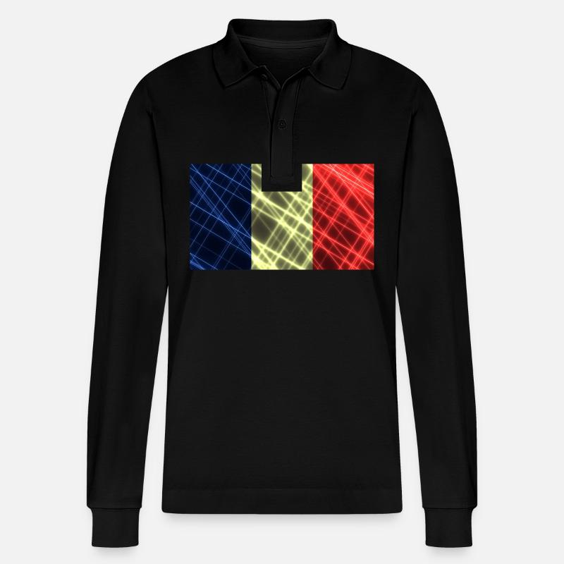 Mayotte als Mayotte - Stanley/Stella Unisex Bio-Langarm-Poloshirt Prepster - Schwarz