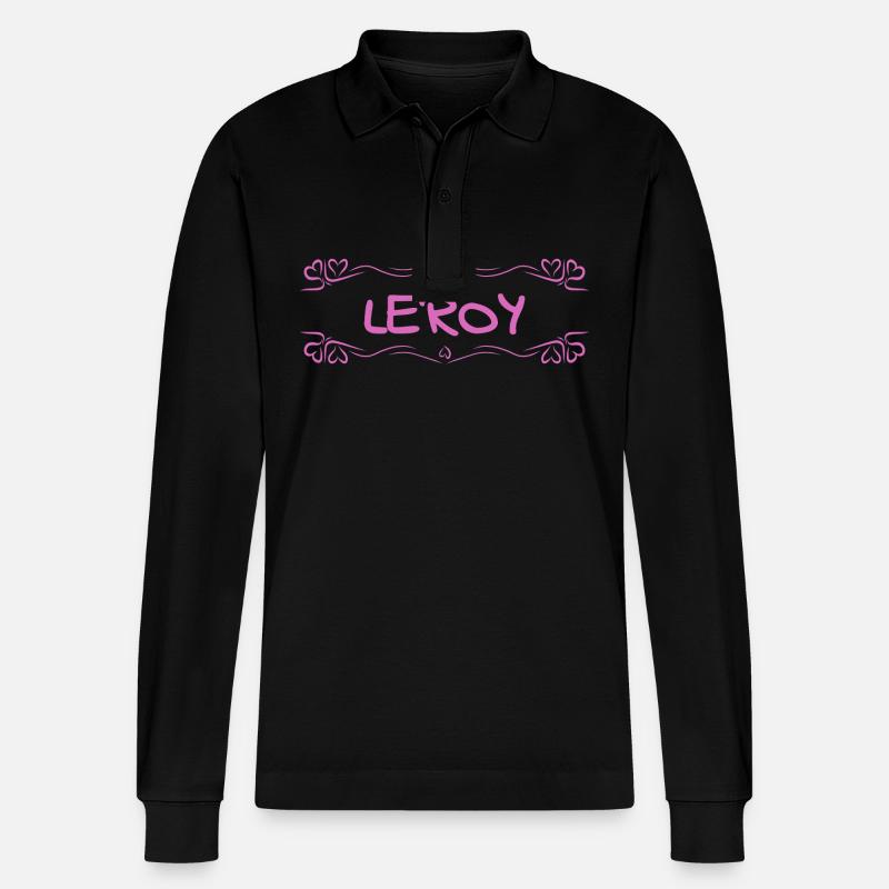 Name Leroy - Stanley/Stella Unisex Bio-Langarm-Poloshirt Prepster - Schwarz