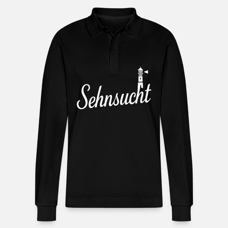 Sehnsucht - Stanley/Stella Unisex Bio-Langarm-Poloshirt Prepster - Schwarz