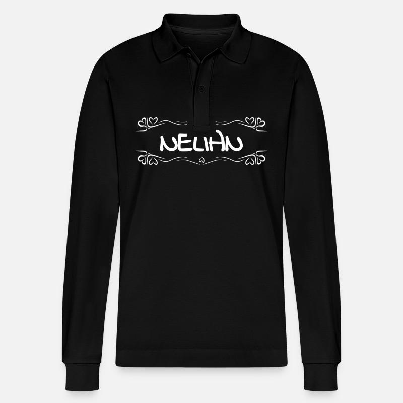 Nelian comme nom - Polo à manches longues bio PREPSTER Stanley/Stella Unisexe - noir