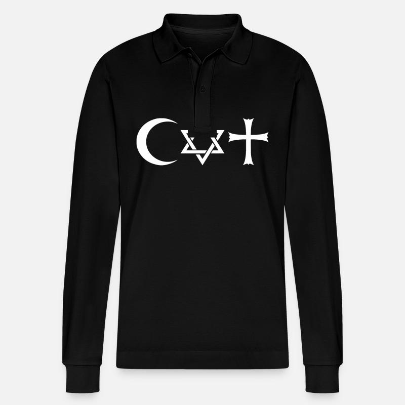 coexist - Stanley/Stella Unisex Bio-Langarm-Poloshirt Prepster - Schwarz