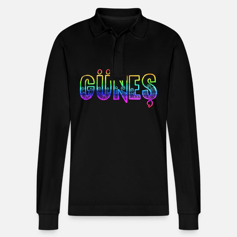güneş rs regenbogen - Stanley/Stella Unisex Bio-Langarm-Poloshirt Prepster - Schwarz