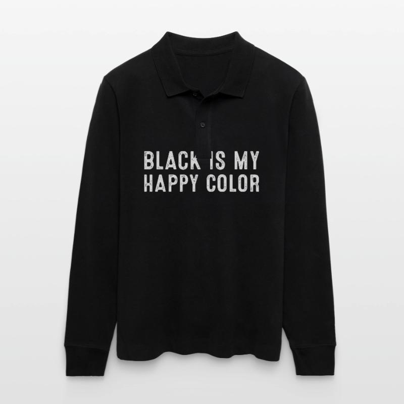 Le noir est ma couleur heureuse Polo à manches longues bio PREPSTER Stanley/Stella Unisexe