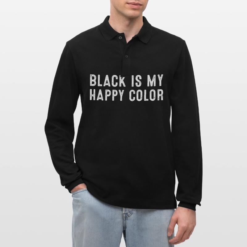 Le noir est ma couleur heureuse Polo à manches longues bio PREPSTER Stanley/Stella Unisexe