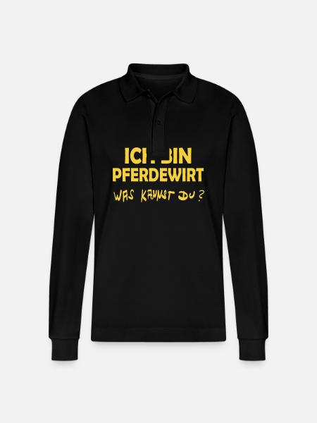 Beruf Pferdewirt - Stanley/Stella Unisex Bio-Langarm-Poloshirt Prepster - Schwarz