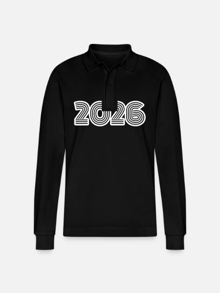 2026 - Stanley/Stella Organic Unisex Long-Sleeved Polo Shirt Prepster - black