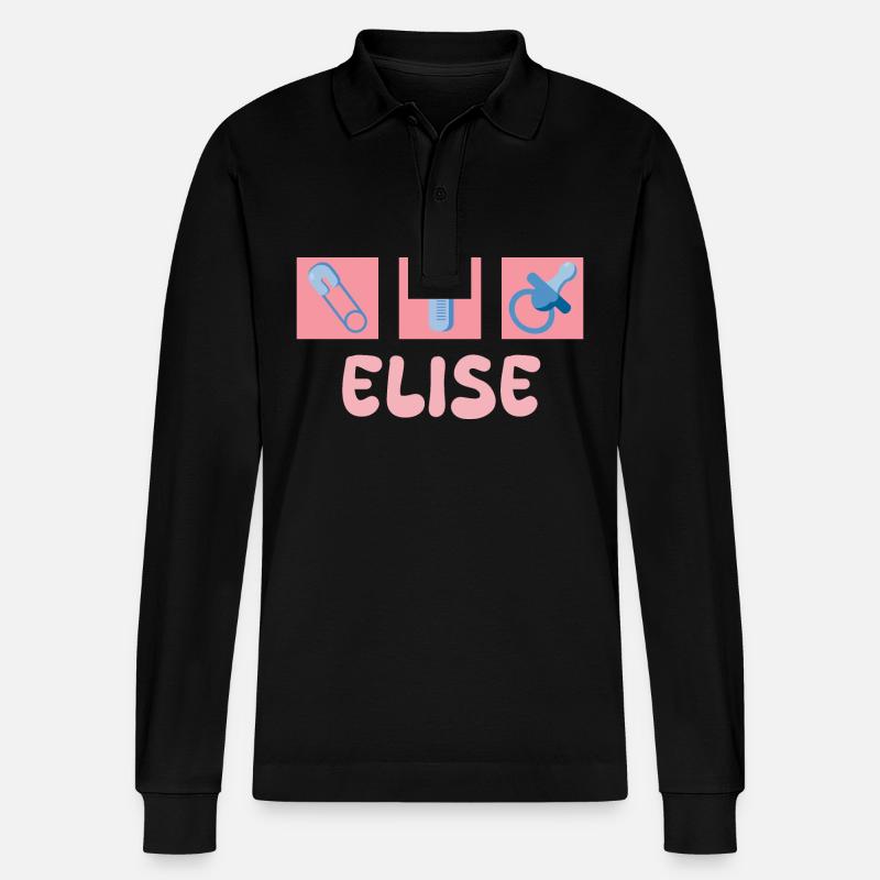 Elise - Stanley/Stella Unisex Bio-Langarm-Poloshirt Prepster - Schwarz