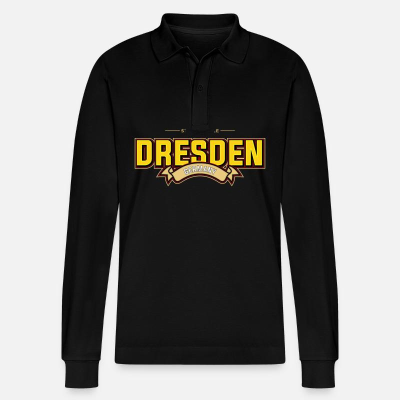 Dresden - Stanley/Stella Unisex Bio-Langarm-Poloshirt Prepster - Schwarz