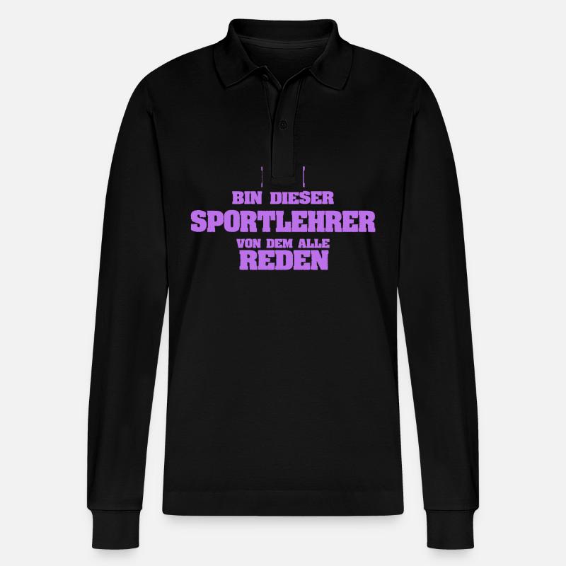 Sportlehrer als Beruf - Stanley/Stella Unisex Bio-Langarm-Poloshirt Prepster - Schwarz
