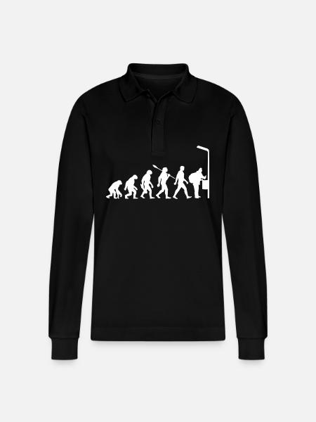 Evolution - Collecting Bottles - Poverty - Stanley/Stella Organic Unisex Long-Sleeved Polo Shirt Prepster - black