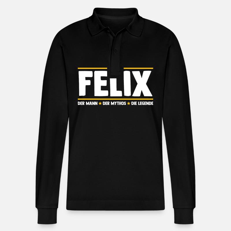 Felix - Stanley/Stella Unisex Bio-Langarm-Poloshirt Prepster - Schwarz