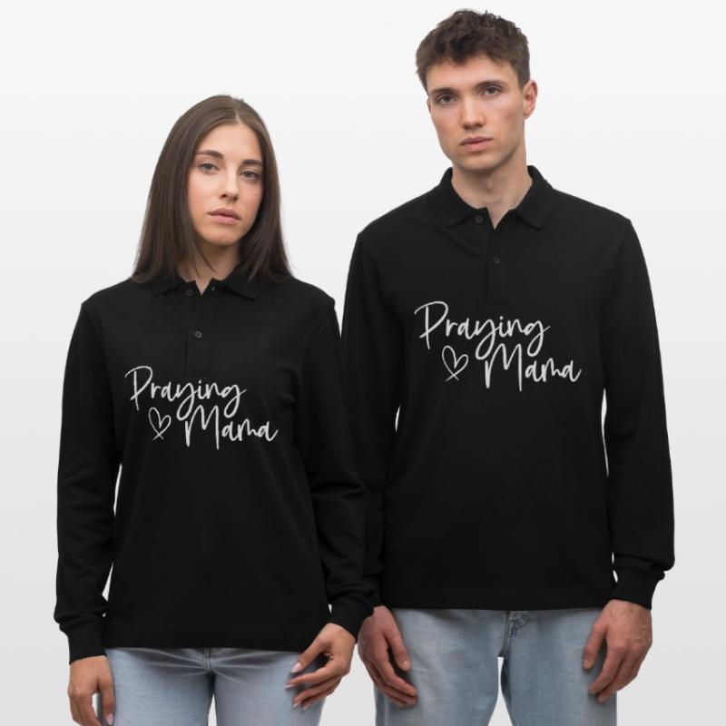 Praying Mama Expression sincère pour les mamans dévouées Polo à manches longues bio PREPSTER Stanley/Stella Unisexe