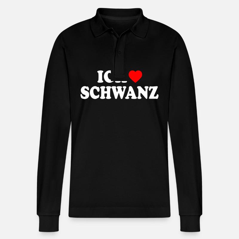 Ich liebe schwanz - Stanley/Stella Unisex Bio-Langarm-Poloshirt Prepster - Schwarz