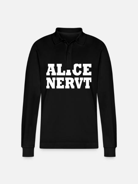 Alice is annoying - Stanley/Stella Organic Unisex Long-Sleeved Polo Shirt Prepster - black