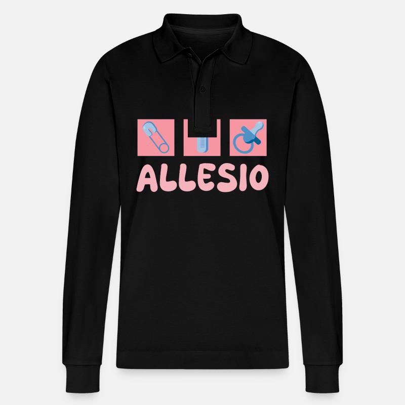 Schnuller Allesio - Stanley/Stella Unisex Bio-Langarm-Poloshirt Prepster - Schwarz