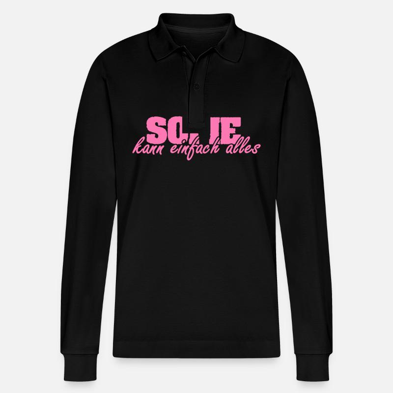 Mrs. Sofie - Stanley/Stella Organic Unisex Long-Sleeved Polo Shirt Prepster - black