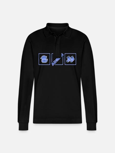 Adrien as a birth - Stanley/Stella Organic Unisex Long-Sleeved Polo Shirt Prepster - black