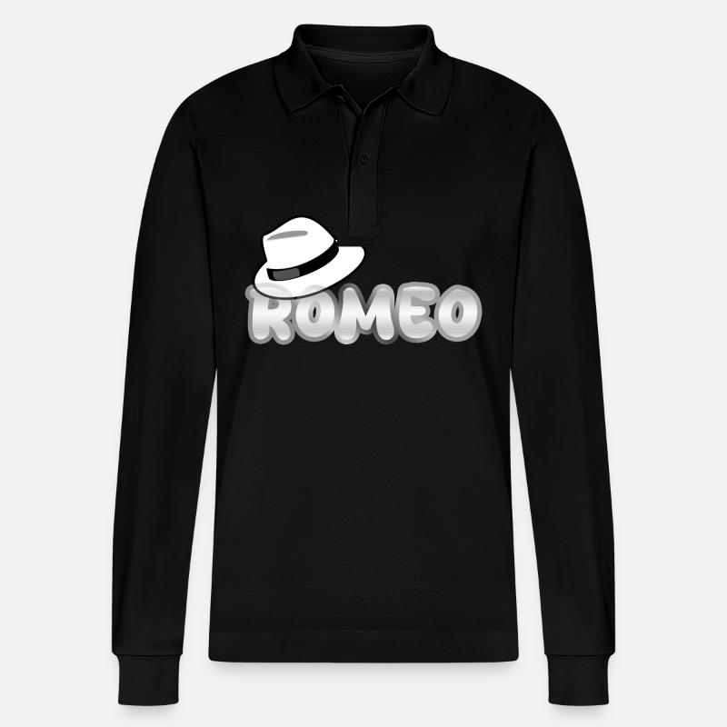 Romeo als Hut - Stanley/Stella Unisex Bio-Langarm-Poloshirt Prepster - Schwarz
