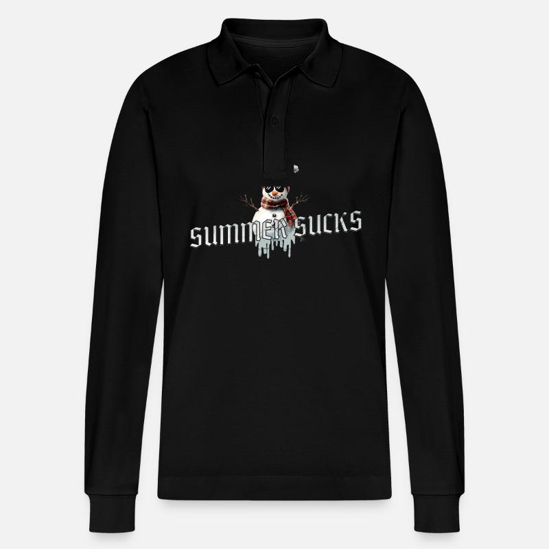 Summer Sucks – Snowman Rules - Stanley/Stella Unisex Bio-Langarm-Poloshirt Prepster - Schwarz