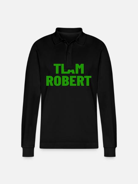 Team Robert - Stanley/Stella Unisex Bio-Langarm-Poloshirt Prepster - Schwarz