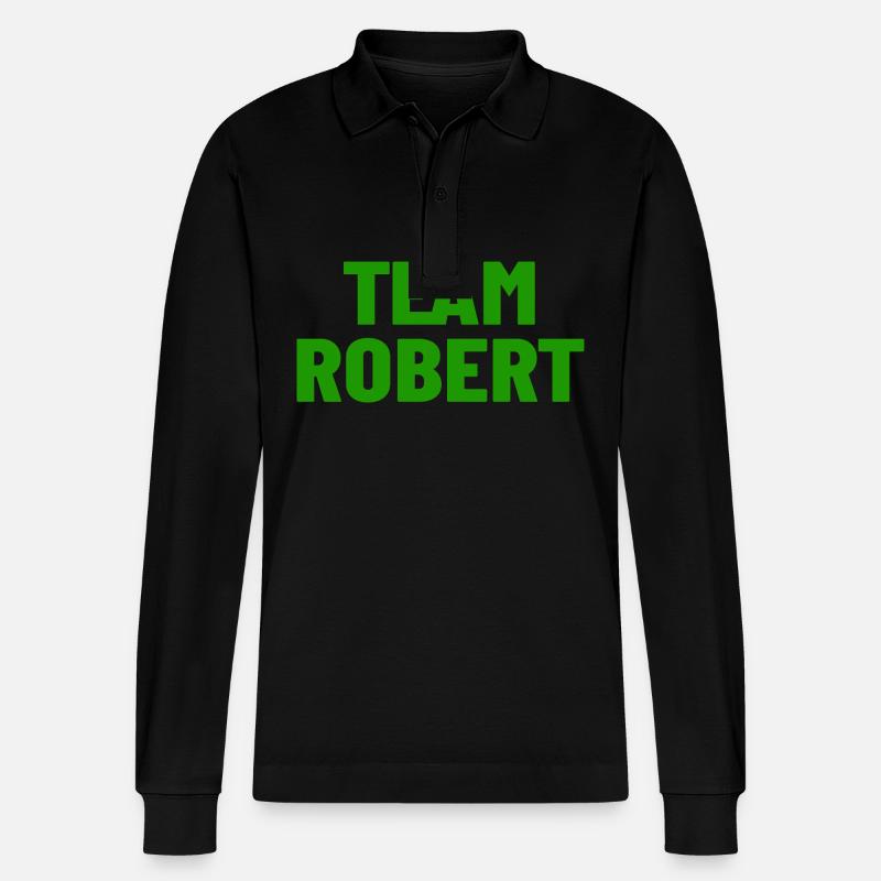 Team Robert - Stanley/Stella Unisex Bio-Langarm-Poloshirt Prepster - Schwarz