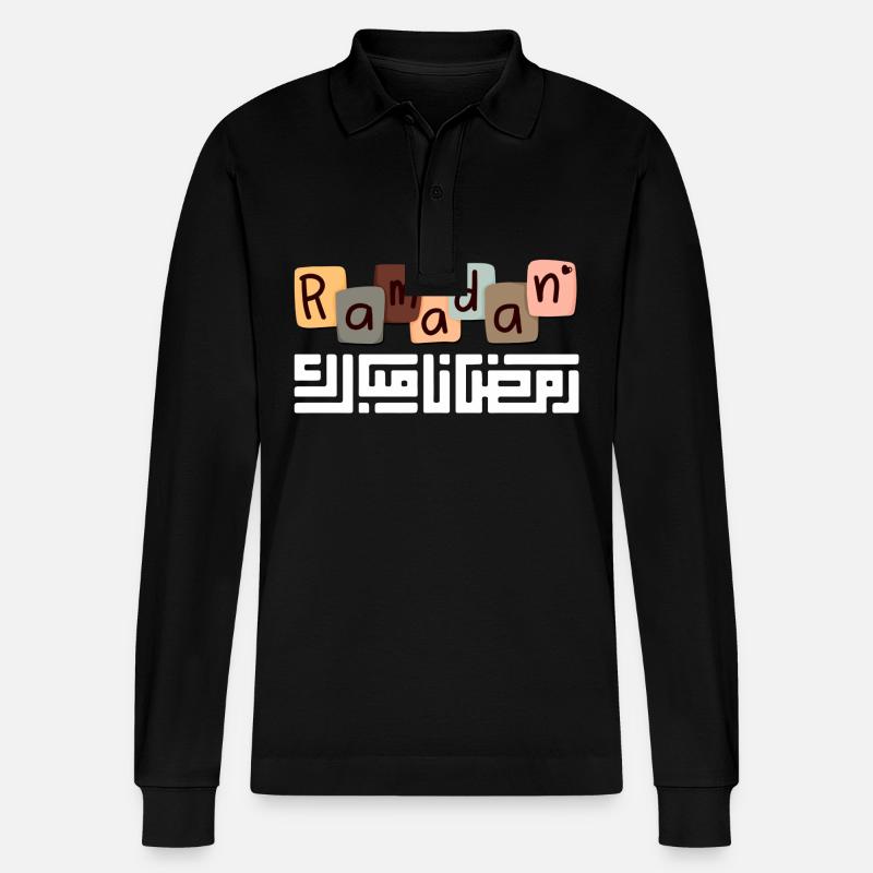 Ramadan Mubarak - Stanley/Stella Unisex Bio-Langarm-Poloshirt Prepster - Schwarz