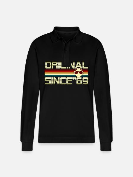 Since 69 - Stanley/Stella Organic Unisex Long-Sleeved Polo Shirt Prepster - black